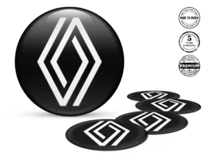 Renault Adesivi Cupola Logo Distintivi Ruota Resina